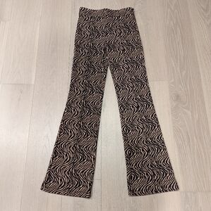 Zebra Print Flared Knit Pants